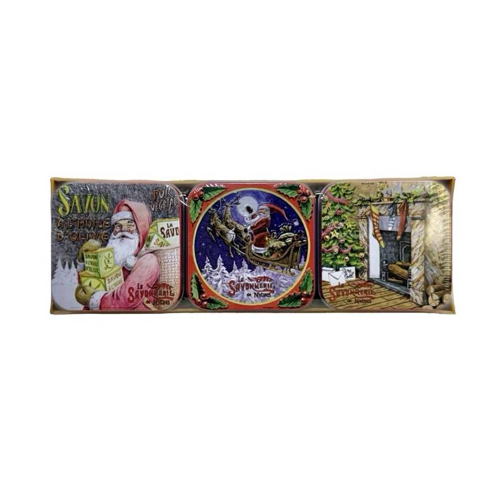 LA SAVONNERIE DE NYONS HOLIDAY SOAP (3 TINS) 3.5 OZ MADE IN FRANCE